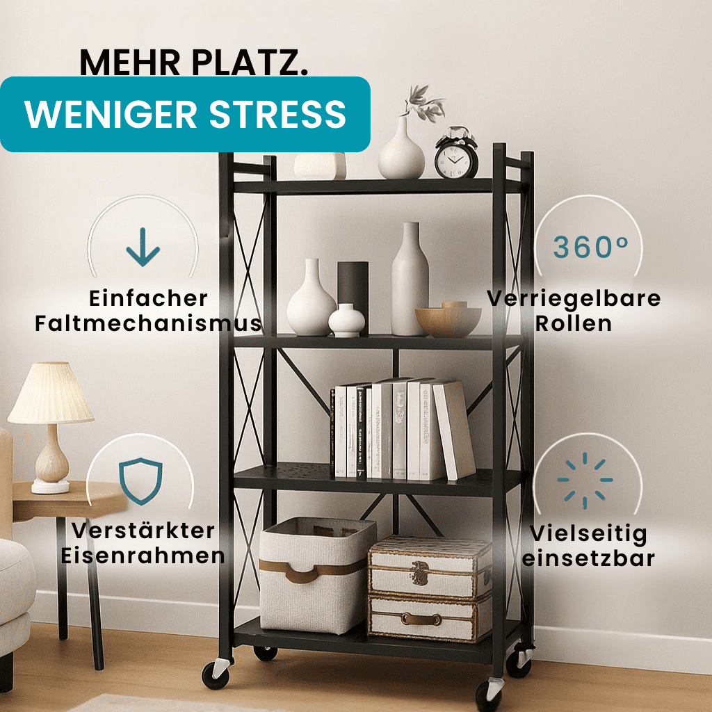 TidyON®-Das Faltbare Schwerlastregal mit 360° Rollen