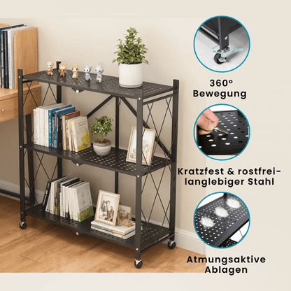 TidyON®-Das Faltbare Schwerlastregal mit 360° Rollen